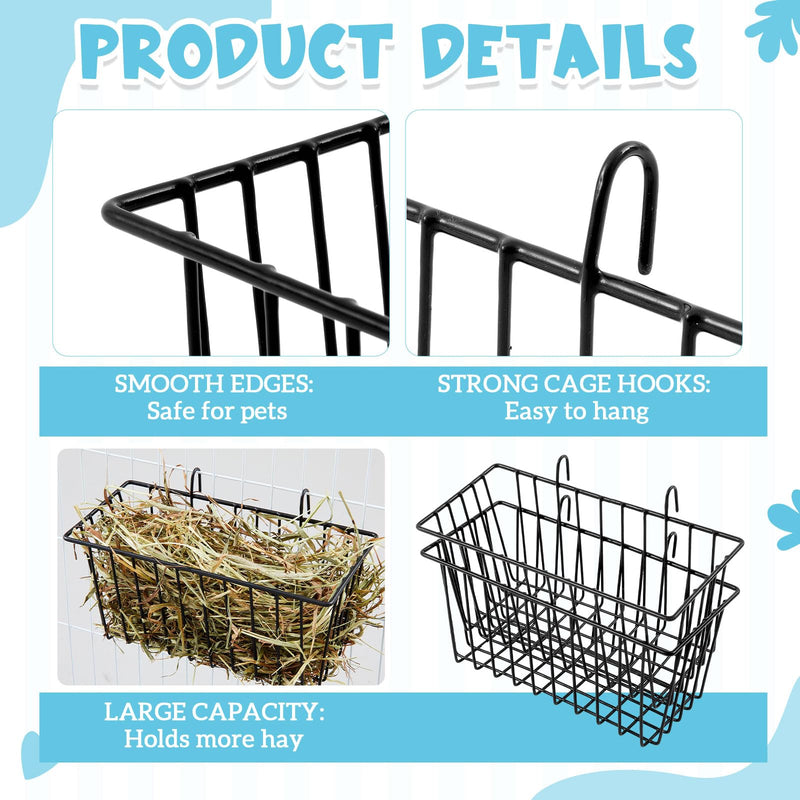 3 Pcs Rabbit Feeder Set Rabbit Water Dispenser & 2 Bunny Hay Feeder Rack with Metal Frame, Food and Water Solution for Rabbits, Guinea Pigs, Small Animals Cage Accessories - PawsPlanet Australia
