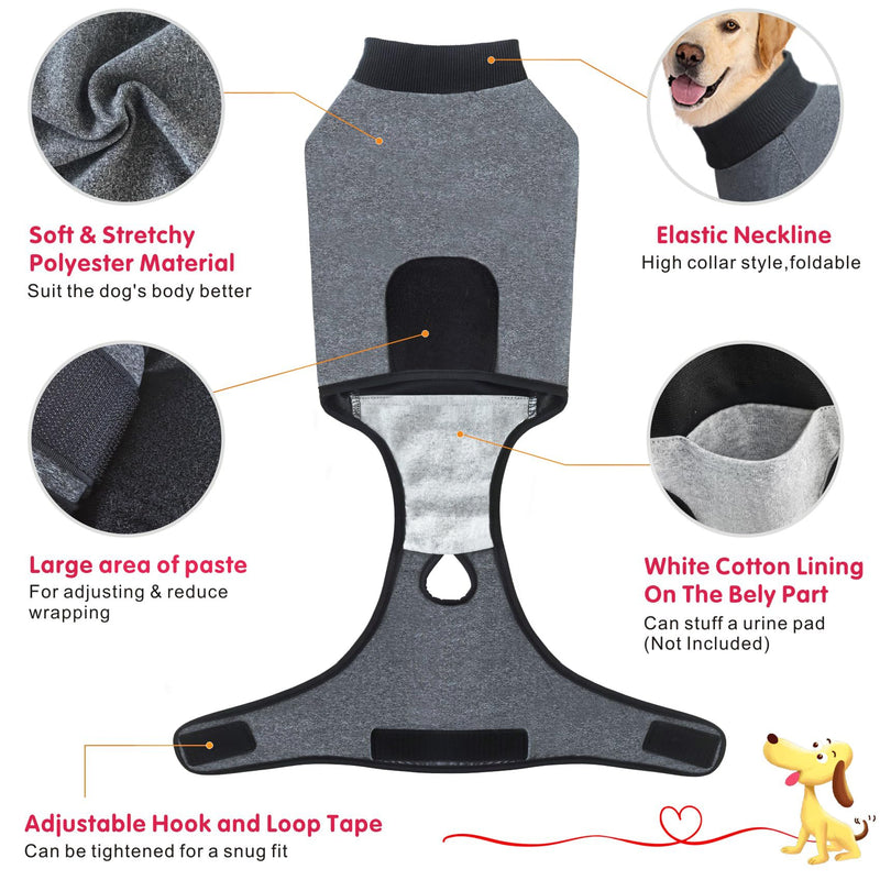 Idepet Dog Recovery Suit for Dogs After Surgery,Onesie Dogs Surgery Suit Female Male Soft Breathable Pet Bodysuit E-Collar & Cone Alternative Surgical Spay Suit Abdominal Anti Licking Wounds (M) Medium - PawsPlanet Australia