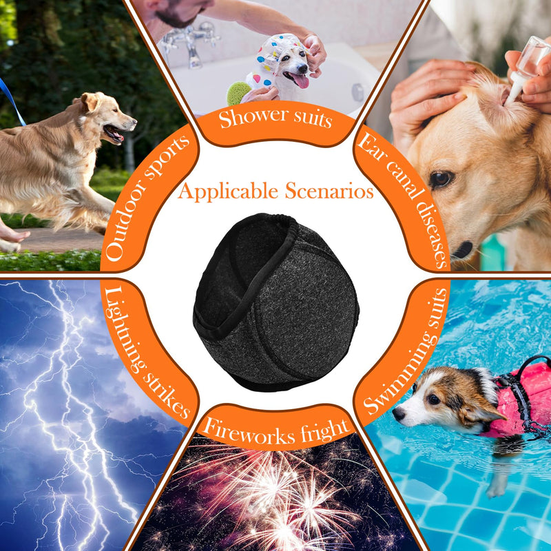 Dog Ear Protectors, Ear Defenders Adjustable Noise Anxiety Protection Comfortable Head Wrap Pet Supplies for Bath Grooming Thunder Firework (M M