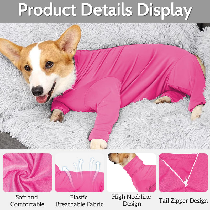 Hamiledyi Dog Onesie Anti-Licking Dog Bodysuit Spay Surgical Recovery Suit for Dogs Pet Cone Alternative After Surgery Dog Shedding Suit for Female Male Neuter Dogs Claming Pajamas (Pink, Small) S Pink - PawsPlanet Australia