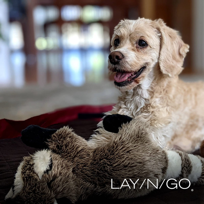 Lay-n-Go 3-in-1 Portable Large Dog Bed - Comfortable & Fleece-Lined w/Wide Strap, Zippered Pocket & More - Machine Washable, Foldable Dog Bed (44", Navy/Gray) - PawsPlanet Australia