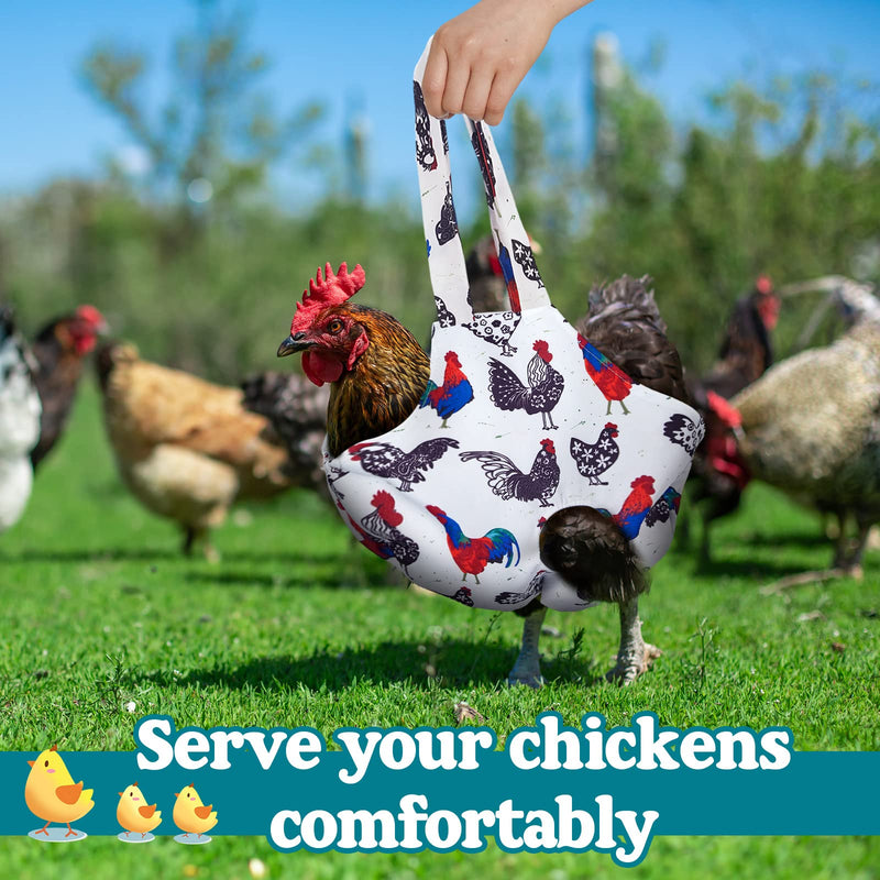 Paterr 2 Pack Chicken Holder Bag, Chicken Carrier Sling Catching Hand Bag Hen Sling with Handle Farm Supplies for Hen Rooster Transport Traveling Hiking Driving(13.5 x 13.5 Inch) White 13.5 x 13.5 Inch - PawsPlanet Australia
