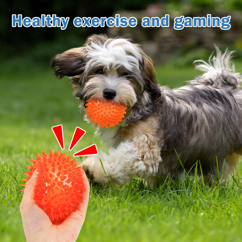 Spiked Dog Ball, Pet Toy, Dog Squeak Toys, Aggressive Chewer Balls, 3.5 Inch, Red - PawsPlanet Australia