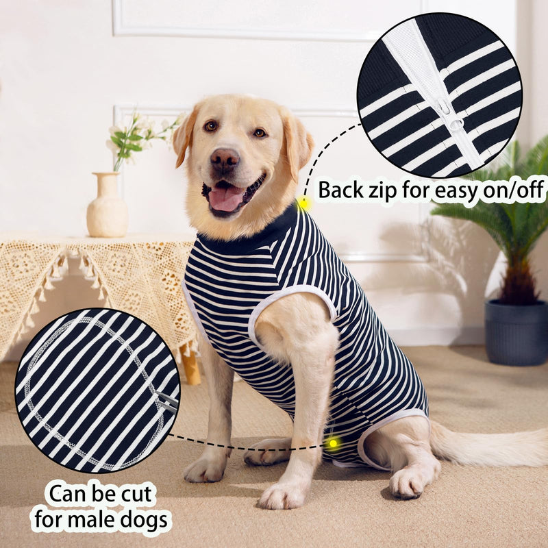 Dog Bodysuit - Post Surgery Recovery Suit for Male & Female Dogs - Alternative to Collar & Cone 5XL Navy
