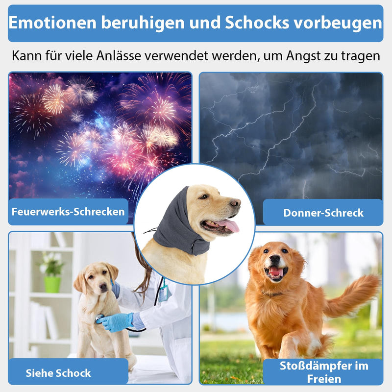Ear Protection for Dogs, Ear Protection, Adjustable Noise Canceling Ear Muffs for Dogs, Anxiety Relief & Calming Hoodie for Fireworks, Bathing & Sleep, Breathable Design
