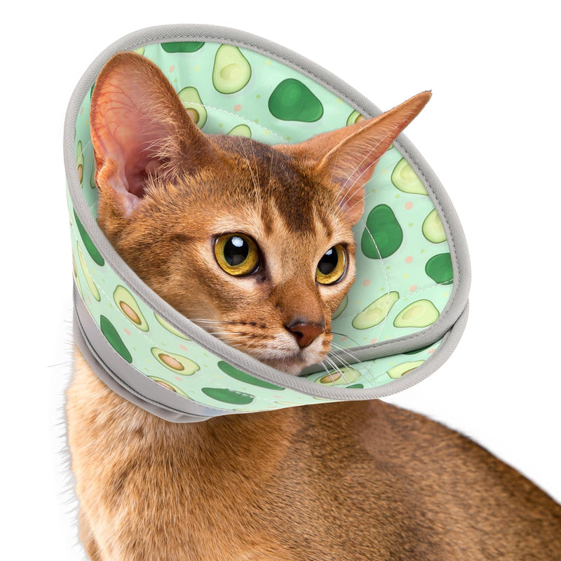 Cat Cone Collar Soft, Comfortable Cat Recovery Collar Pet Cone for Small Large Cats, Lightweight Elizabethan Collar for Cats Kittens After Surgery Prevent from Licking Wounds, Green, S S Neck Girth(5"-8") - PawsPlanet Australia