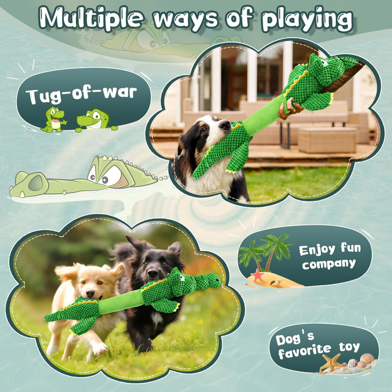 Dog Toys for Large Dogs: Squeaky Dog Toys - Plush Dog Chew Toys - Tough Tug of War Dog Toys - Interactive Puppy Toys for Small,Medium,Large Breed crocodiles - PawsPlanet Australia