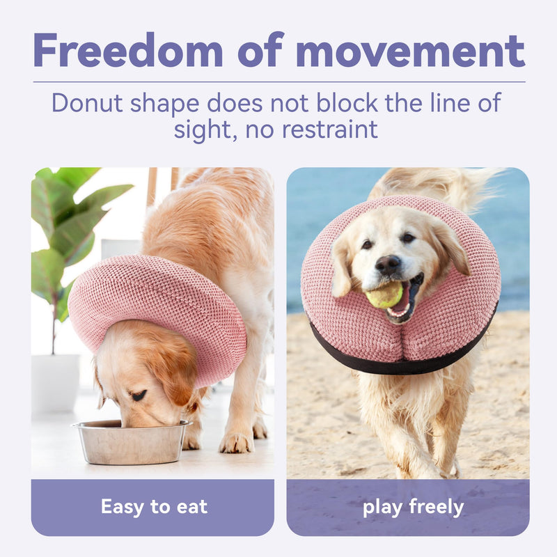 Soft Inflatable Dog Cone Collar for Large Medium Small Dogs Cats After Surgery - Dog Neck Donut, E Collar, Elizabethan Collar Alternatives for Dogs Recovery Small [Neck:5"-8"] pink - PawsPlanet Australia