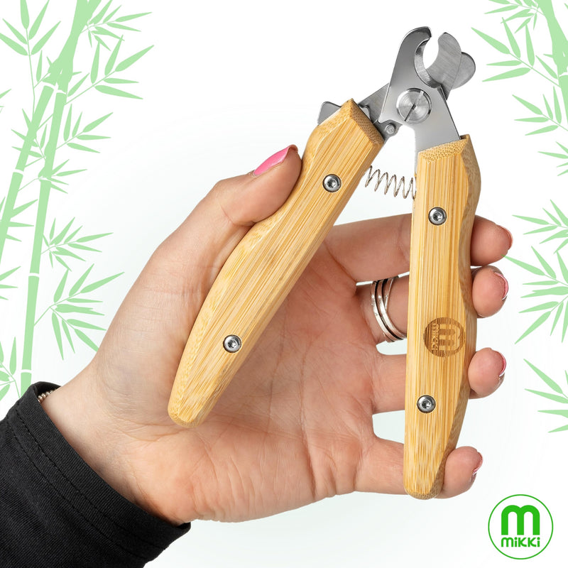 Mikki Bamboo Claw Clipper For Dogs & Cats, With Safety Stop to Reduce Risk of Over Clipping, Micro-serrated Blades for a Clean Cut, Blade Lock for Safe Storage, Suitable for All Pets, Large - PawsPlanet Australia