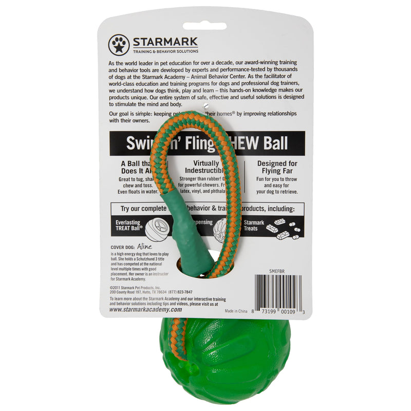 Starmark Everlasting Fun Ball on a Rope Dog Toy,Greens,Medium/Large - PawsPlanet Australia