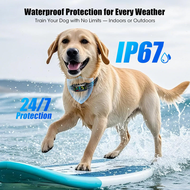 Smart AI Bark Collar for Large Medium Small Dogs, Anti Barking Device with 5 Training Modes, Exclusive Forced Bark-Stopping, Rechargeable IP67 Waterproof Bark Collar with 5 Sensitivity (Black) Black - PawsPlanet Australia