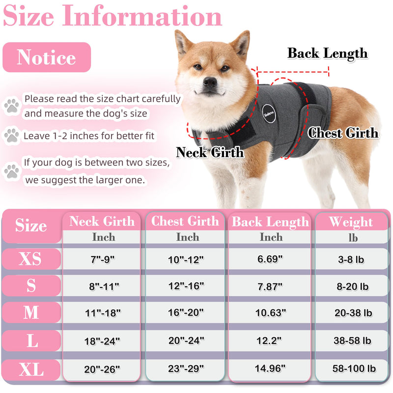 Dog Anxiety Jacket, Skin-Friendly Dog Calming Shirt - Dog Coat for Thunder, Fireworks, Vet Visits and Separation - Keep Pet Calm Without Medicine & Training, Anti Anxiety Vest for Dogs Small Light Grey - PawsPlanet Australia