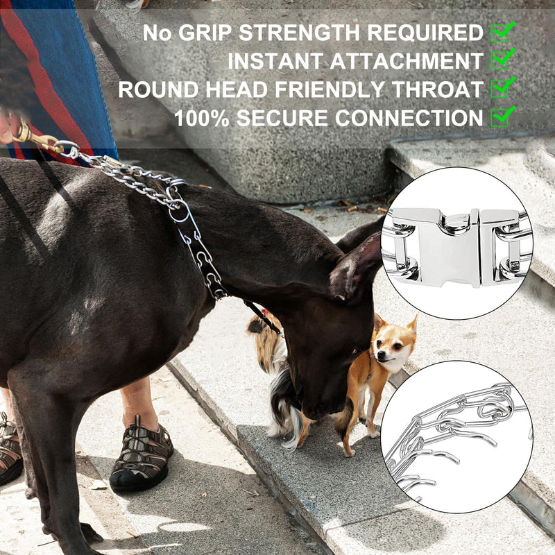Dog Prong Collar,Dog Pinch Collar with Quick Release Buckle,No Pull Choke Collar Detachable Adjustable,Metal Easy Buckle Release Middle Large Dog Training Collar With Buckle XL - PawsPlanet Australia