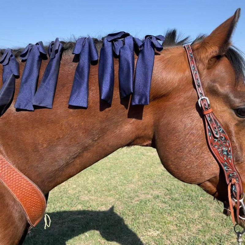 Ranch Hand Horse Mane Bags - Protect Horse's Mane from Wind, Sun, Mud, Preventing Tangles, Rubbing Out, and Breakage | Made with Lycra and Nylon (Dark Blue) Dark Blue - PawsPlanet Australia