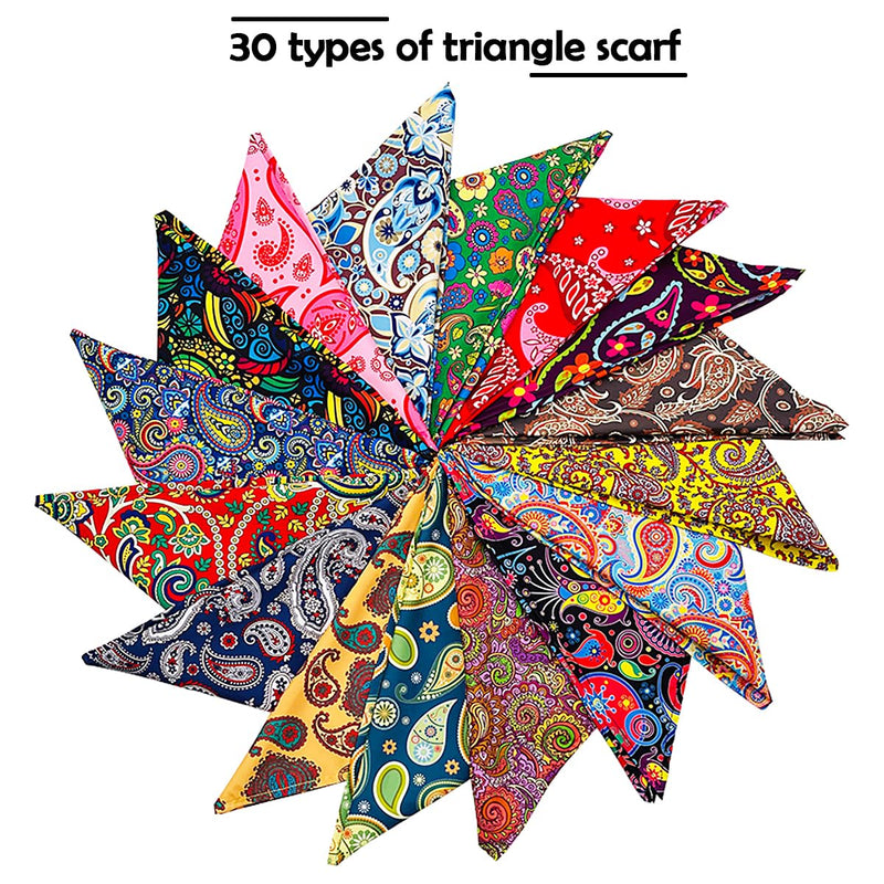 30 Pcs Paisley Bandanas for Dog Cats Polyester Print One Side Bandana Bulk for Small Middle Dogs Breed Reversible Triangle Bandana Girl Boy Grooming M 30Pcs Paisley -Medium - PawsPlanet Australia
