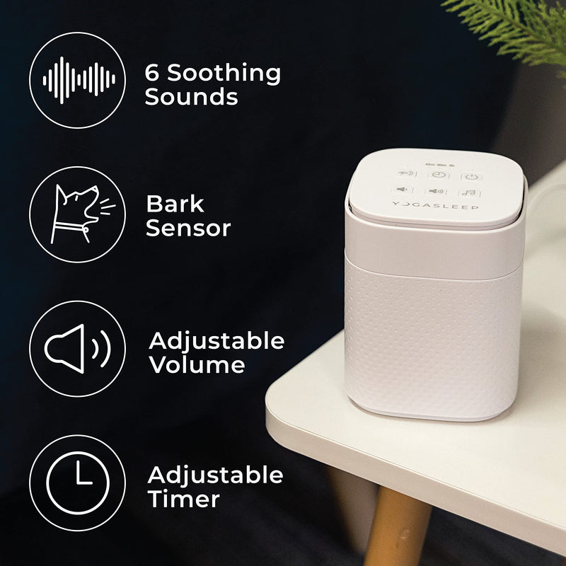 Yogasleep Pawzz White Noise Machine for Dogs, Home & All Pets. with Integrated Bark Sensor, 6 Automatic Relaxing Natural Sounds, Help Keep Pets Calm, Anti-Barking with Training, Noise Canceling - PawsPlanet Australia