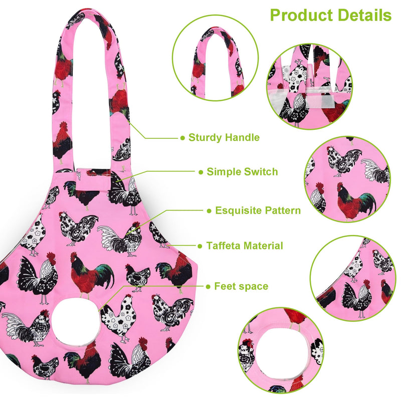 2 Pack Chicken Holder Bag – Chicken Carrier Sling with Handle, Catching Hand Bag for Hen Rooster Poultry Transport, Chicken Medic Bag for Traveling, Hiking, Driving (White+Pink(2Pcs)) White+Pink(2Pcs) - PawsPlanet Australia