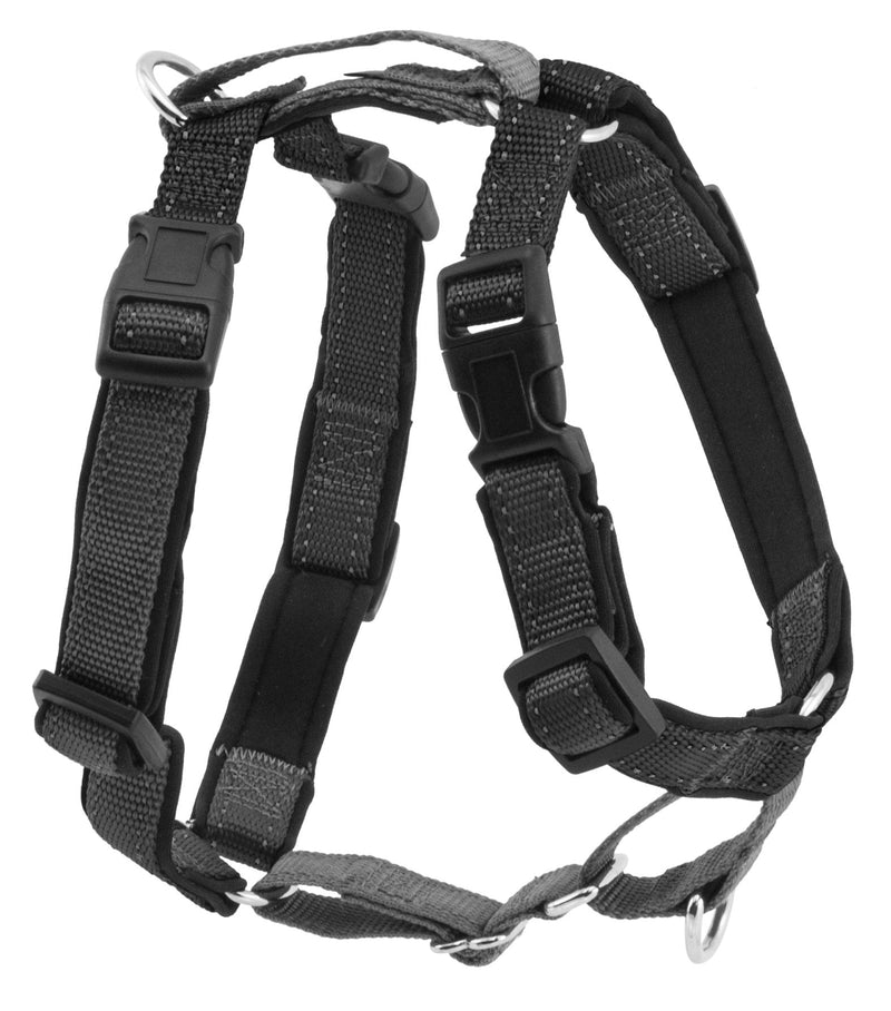 PetSafe 3 in 1 Dog Harness - No Pull Solution for Dogs - Reflective Dog Harness - Front D-Ring Clip Helps Stop Pulling - Comfortable Padded Straps - Top Handle Enhances Control - Black - Medium Medium (Pack of 1)