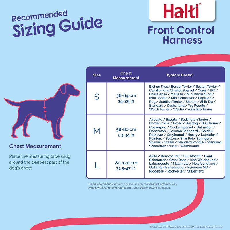 HALTI Front Control Harness, Size Medium, Bestselling Professional Dog Harness to Stop Pulling on the Lead, Easy to Use, Anti-Pull Training Aid, Front Leading No Pull Harness for Medium Dogs - PawsPlanet Australia