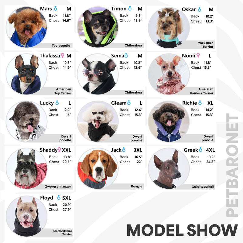 Winter Dog Vest for Medium Large Dogs 4XL – Lined Dog Coat with Quick Fastex Buckle, High Stand Collar with Collared Snood, Elastic Waist, Leash & Harness Opening (Chest 25.59–29.52”, Length 19.68”) 4XL: Chest 25.59-29.52'', Length 19.68''