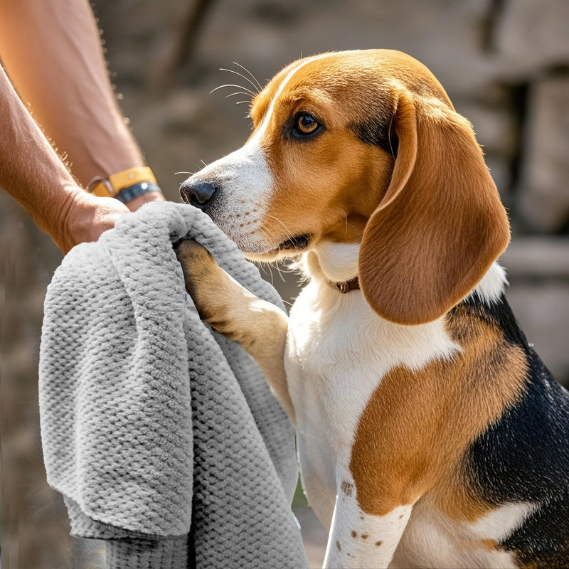 Dog Towels, Microfiber Quick Towel for Drying Dogs,Super Absorbent Pet Grooming Towel, Quick Drying Paw Towel, Suitable for Small and Medium Dogs Cats Pets Shower & Bath (Grey 40 * 24 inch) - PawsPlanet Australia