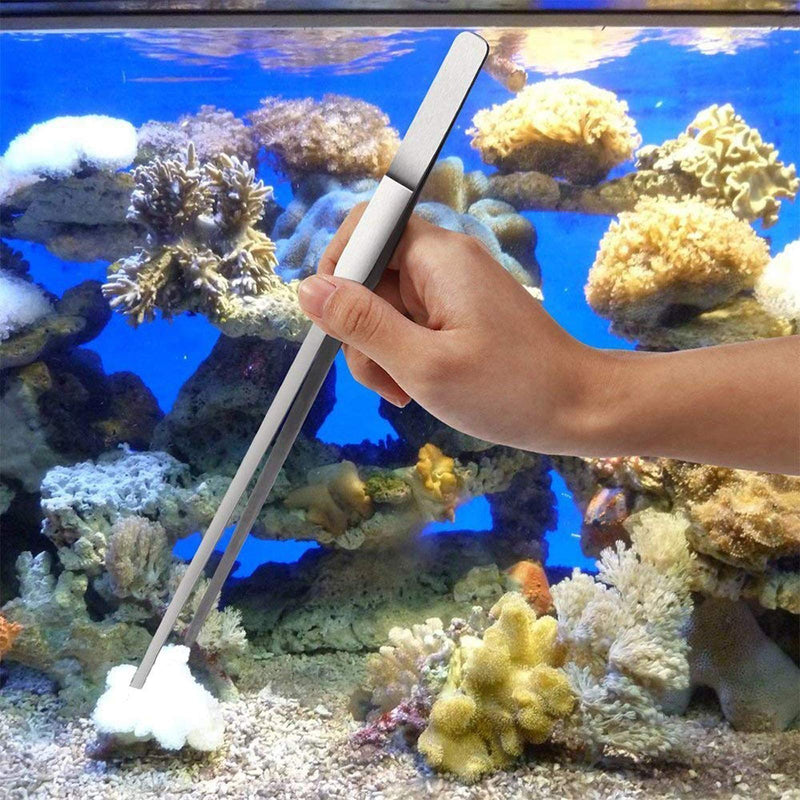 Aquarium Aquascaping Tool, Long Tweezers Scissors Spatula, 4 in 1 Stainless Steel Aquatic Plants Set for Fish Starter Kits, Aquariums Tank and Terrarium Sliver - PawsPlanet Australia