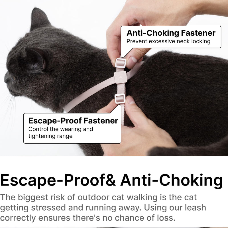 Cat Harness and Leash 2-in-1, Escape Proof Anti-Chocking Harness Adjustable Lighweight Leash for Walking Outoor Training for Kitten Small Large Cats Puppy, US IDA Bronze Award (Linen) Linen - PawsPlanet Australia