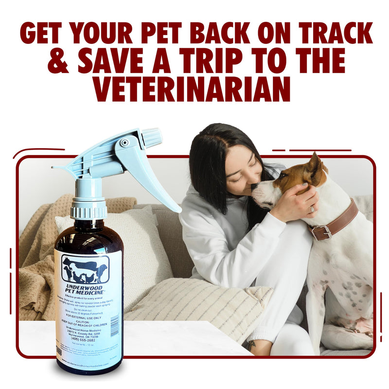 Underwood Pet Wound Care Spray – Versatile & Economical Wound Care Solution for All Animals - Prevents Infections, Gentle & Easy to Use - Antiseptic Spray Suitable for Cuts, Scrapes & Open Wounds