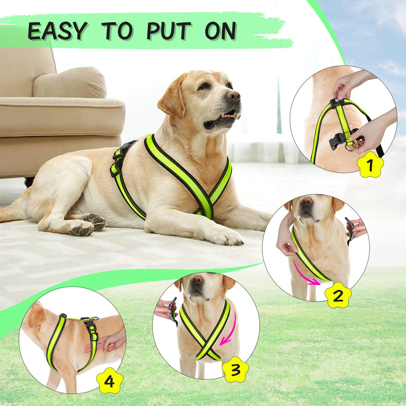 Light Up Dog Harness, Rechargeable LED Dog Harness, Glow in The Dark Dog Vest, Adjustable Pet Lights for Night Walking, Reflective Safety Vest for Medium Large Pet (Green, S) Green - PawsPlanet Australia