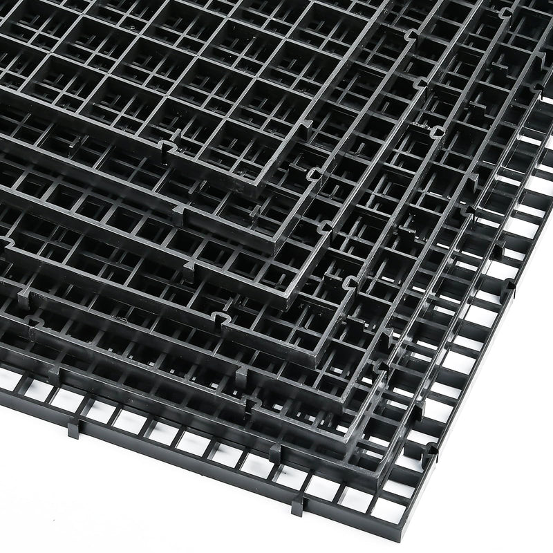 14pcs Aquarium Fish Tank Divider, Plastic Grate Isolation Board Partition, Black Aquarium Filter Bottom Tray Egg Crate Light Diffuser Grid Panel - PawsPlanet Australia
