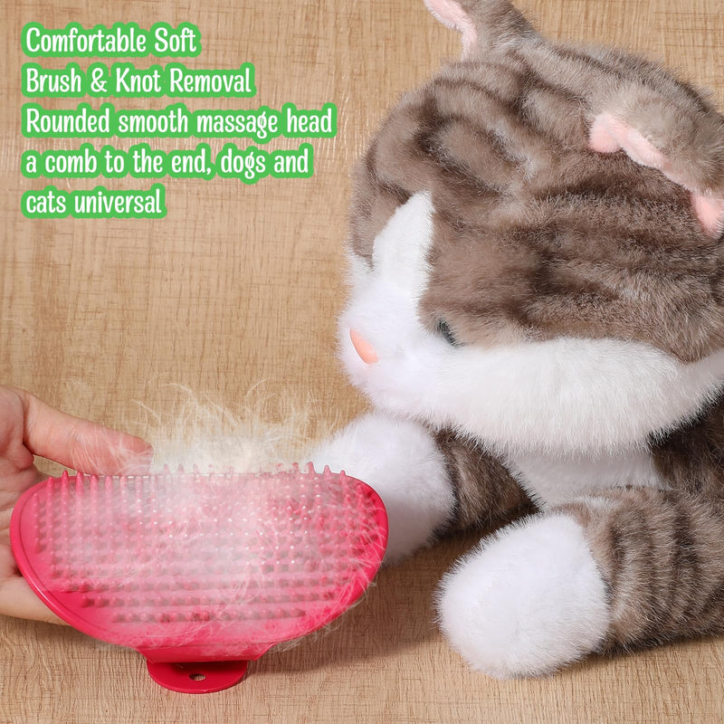 4Pcs Cat Self Groomer for Indoor Cats, Softer Cat Head Scratcher & Face Scratchers, Adjustable Cats Grooming Brush for Climbing Frames & Table Legs, Short/Long Hair Meow Interactive Massager Toy - PawsPlanet Australia