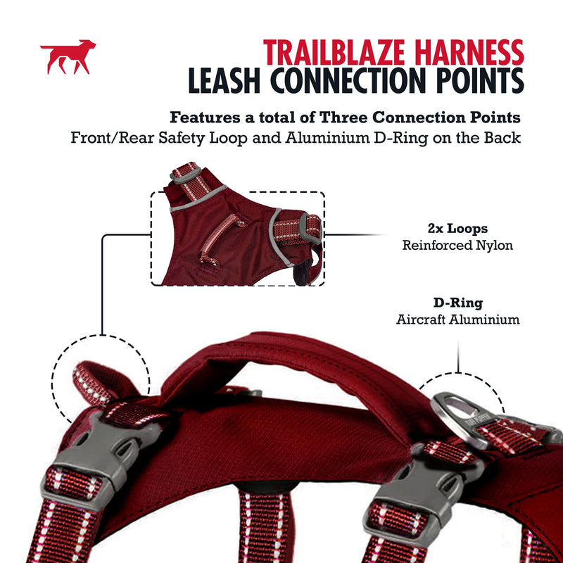 Tuff Pupper Escape Proof Dog Harness for Extra Small Dogs | No Pull Lightweight Adjustable Harness | No Escape Multifunctional Outdoor Pet Gear | Strong Durable Breathable | Secure Comfortable Fit XX-Small Crimson Red - PawsPlanet Australia