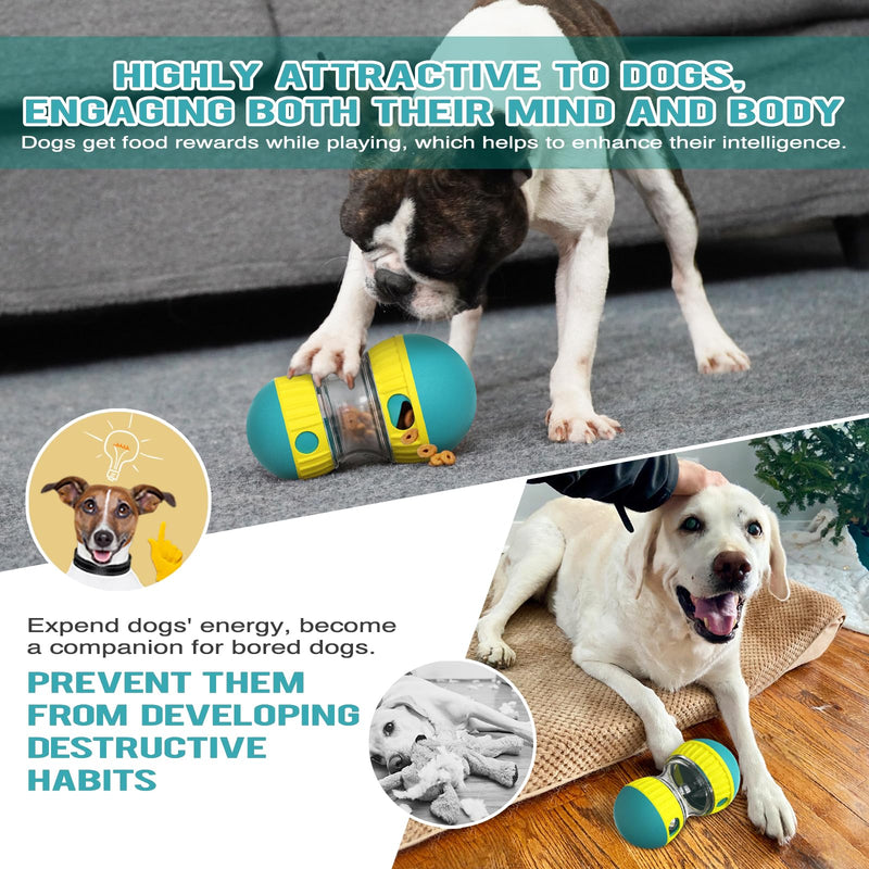 Dog Puzzle Toys,Adjustable Slow Feeder Dog Bowls,Rolling Treat Dispensing Dog Toys for Brain Stimulation,Interactive Dog Toys for Boredom and Keep Them Busy (Blue) Blue - PawsPlanet Australia