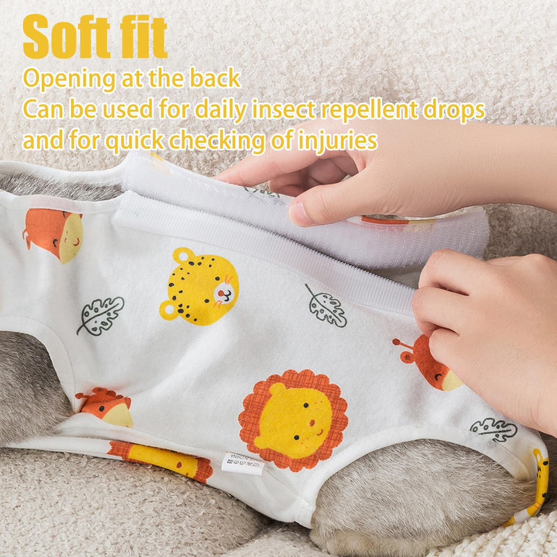 2 Pack Cat Recovery Suit,Breathable Cats Vest after Surgery Female,Adjustable Spay Surgery Recovery Suits for Abdominal Wound Care,Alternative to Cones,Size M (2~4KG Cat)