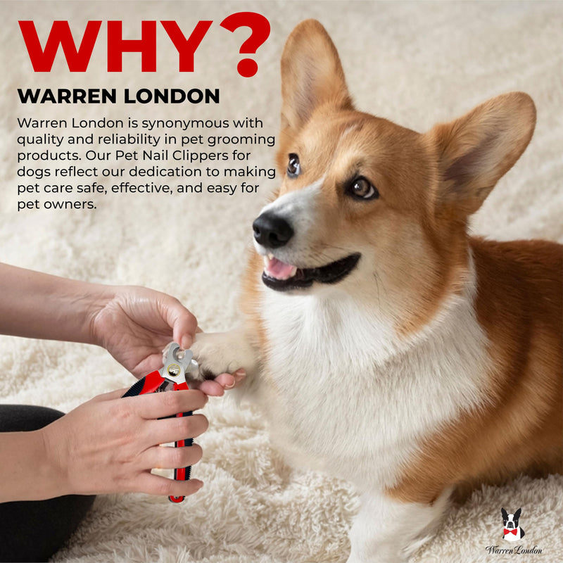 Warren London Dog Nail Clippers – Large Breed Nail Trimmer with Stainless Steel Blade, Safety Guard & Non-Slip Handle | Professional Grooming Tool for All Dog Sizes Large Nail Clippers - All Dog Sizes - PawsPlanet Australia