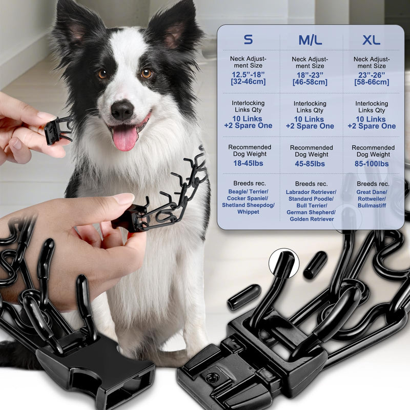Pinch Collar for Dogs, Prong Training Collar with Quick Release Buckle for Dog Pulling Behavior Correction, Adjustable Pinch Leashes (Small / 12.5-18" Neck Size) Small / 12.5-18" Neck Size