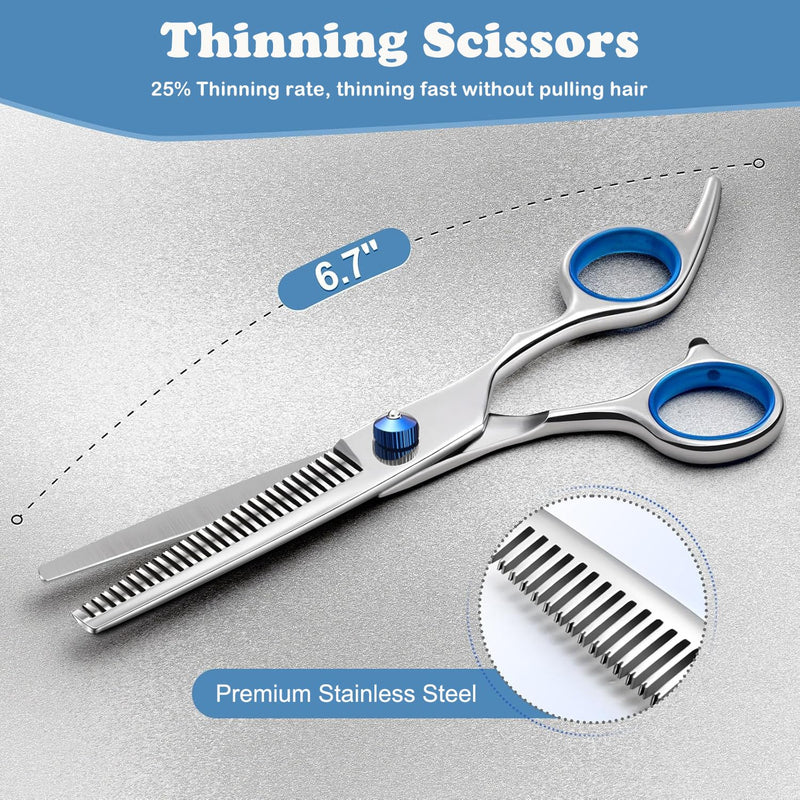 Dog Grooming Scissors, Professional 5 in 1 Dog Grooming Scissor Kit with Safety Round Tips, Heavy Duty Stainless Steel Scissors for Cat Pet Grooming - PawsPlanet Australia