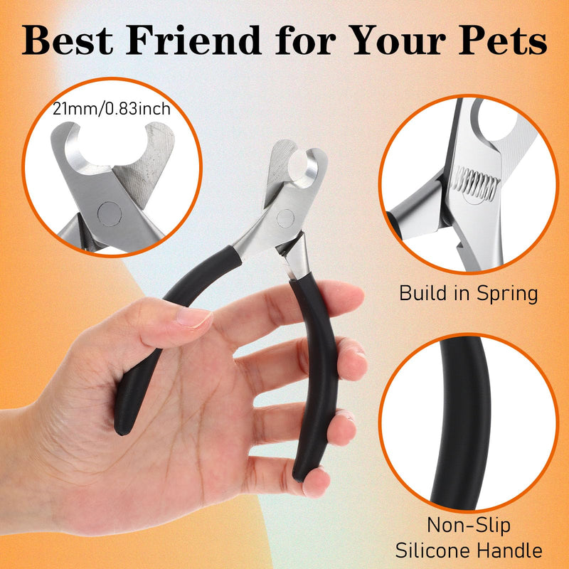 Heavy Duty Dog Nail Clippers - Cuts Thick Nails Like Butter, Wide Open Dog Nail Clippers Professional Nail-Trimmer for Large Breed with Razor Sharp Blade (Black) - PawsPlanet Australia