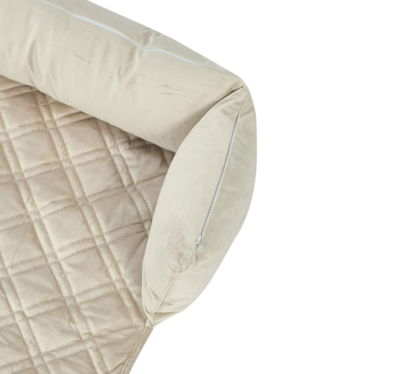 Brilliant Sunshine Premium Calming Dog Bed Mat, Silky Velvet, Removable Washable Cover, Cushion Protector and Couch Covers for Dogs, Pets, Cats, Small, Beige Natural - PawsPlanet Australia
