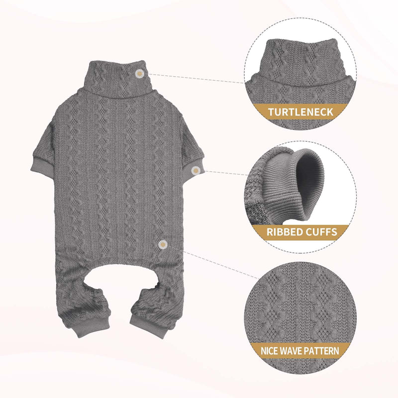 Dog Sweater Turtleneck Knitted Dog Clothes Solid Color Puppy Sweater Warm Cat Sweater Dog Sweaters for Medium Dogs (Grey & M) Grey - PawsPlanet Australia