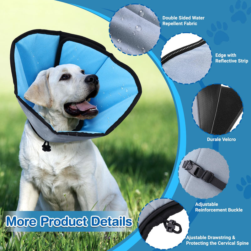 Dog Cone Collar for Dogs After Surgery Extra Long, Adjustable Comfy Dog Elizabethan Pet Collar Cone for Large Dogs Anti-Lick Protective Wound (XL (Neck Girth: 17.3-20.4in)) XL (Neck Girth: 44-52cm) - PawsPlanet Australia