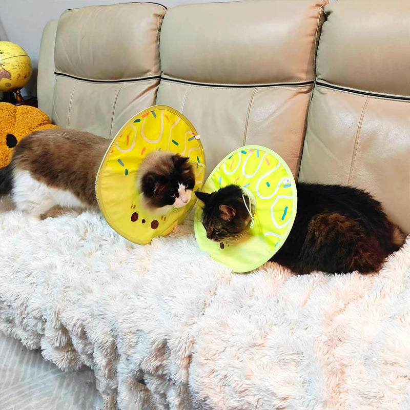 Soft Pet Recovery Collar for Cats and Small Dogs Comfortable Lightweight Collar with Comb Alternative Prevents Licking and Scratching, Allows Normal Eating and Vision, Adjustable and Durable