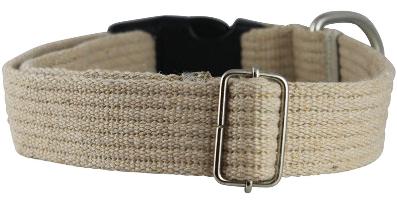 Cotton Web Adjustable Dog Collar with Locking Device 4 Sizes Beige (Large: Neck 16"-23"; Width 1") Large: Neck 16"-23"; Width 1" - PawsPlanet Australia