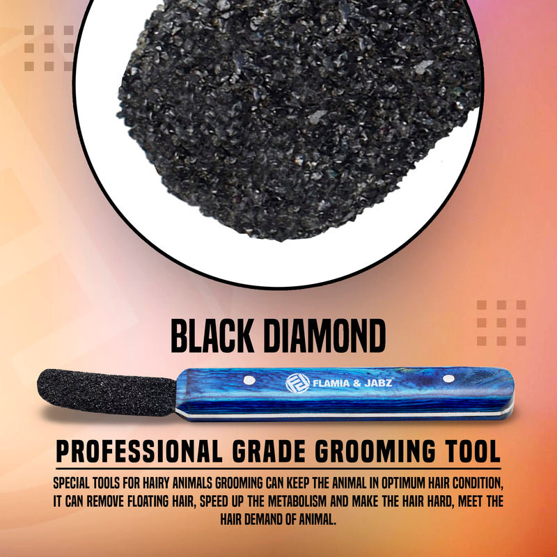 FLAMIA & JABZ Stripping Metal Stone Diamond Edged for Dogs, Cats & Pets with Wooden Grip (Coarse) Coarse Diamond Stone - PawsPlanet Australia