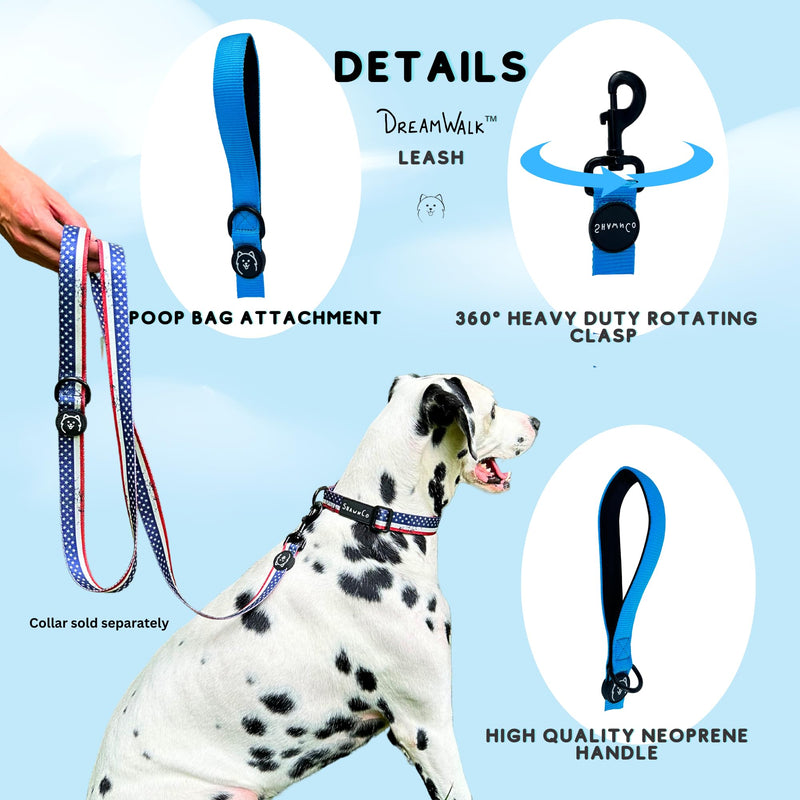 ShawnCo Dream Walk Dog Leash- Premium, Nylon Pet Leash with Soft Neoprene Handle for Small, Medium and Large Dogs (ICY Lilac, Medium/Large) Icy Lilac - PawsPlanet Australia