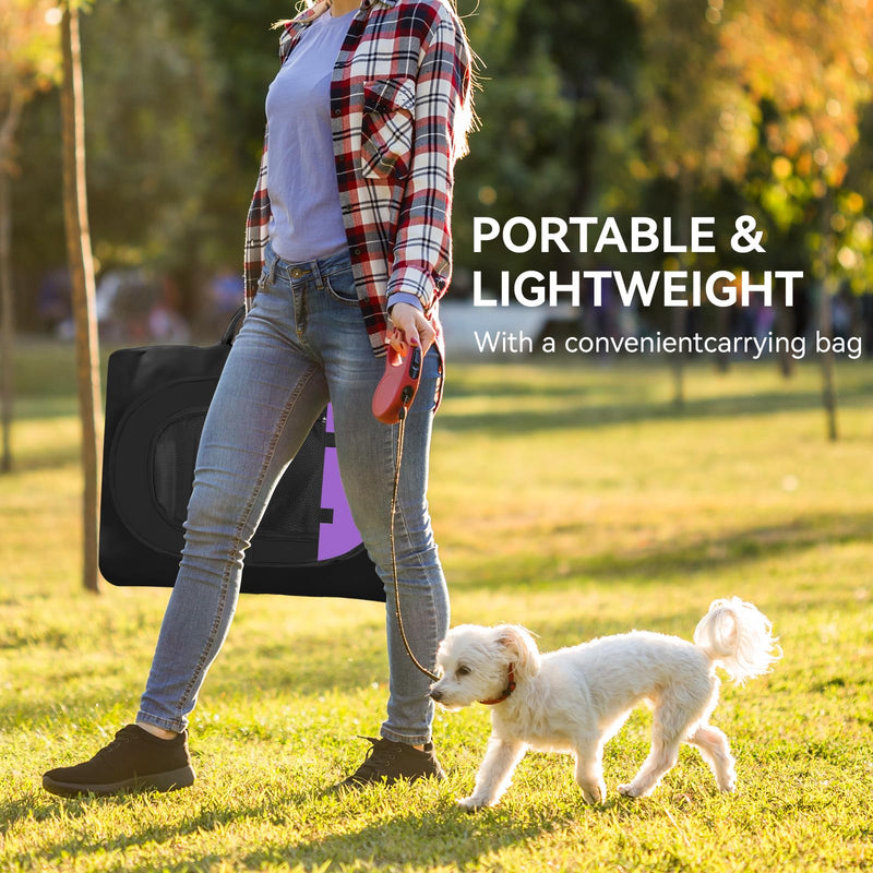 Dog Cat Playpen, Puppy Pet Playpen, Small Dogs Tent Crates Cage Indoor/Outdoor, Portable Pop Up Dog Kennel Playpen with Carrying Case for Dogs/Cats/Rabbits,Purple Purple