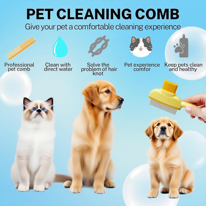 durable stainless steel flea comb for cats and dogs - gentle rabbit brush with comfortable grip - 2-piece pet flea brush set - PawsPlanet Australia