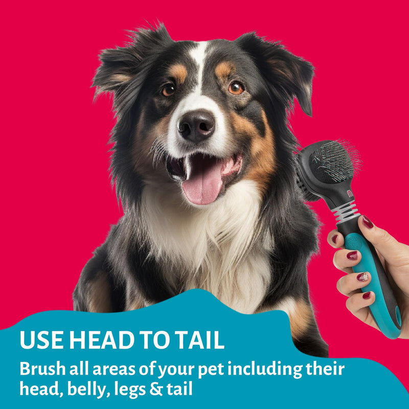Mikki Dog, Cat Dual Slicker Brush Remove Knot, Tangle -2 sided -Nylon and Ball Pin for Small-Med Pets - PawsPlanet Australia