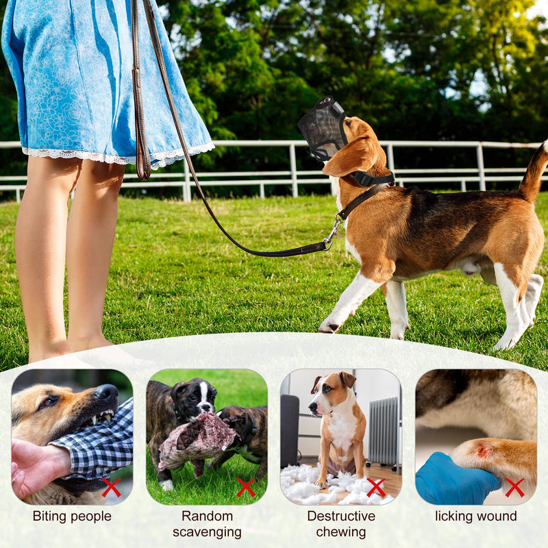 Soft Air Mesh Dog Muzzle for Medium Dogs, Adjustable Breathable Dog Mouth Guard for Medium Dogs Prevents Biting Barking Chewing Front Opening Design Allows Drinking Panting Black M - PawsPlanet Australia