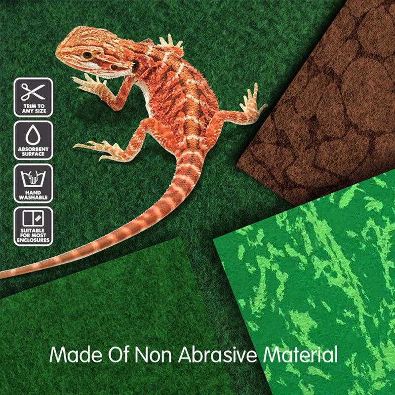 Reptile Carpet, 36 * 18in Pet Terrarium Liner,Reptiles Cage Mat/Substrate for Snakes, Chameleons, Geckos ands Kitchen Use(2sheets) with Tweezers Feeding Tongs new-40Gallon(36*18in) - PawsPlanet Australia